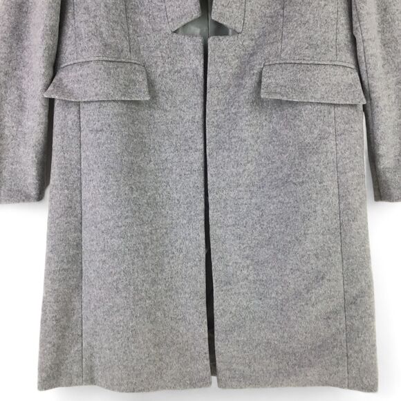 J. Crew Collection Womens Long Wool Cashmere Coat sz 4 Gray Open Front J6145 - Picture 7 of 14